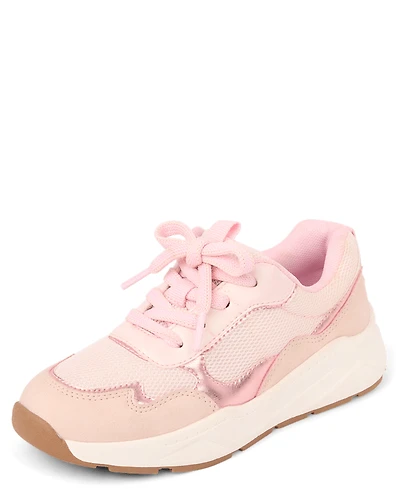 Girls Metallic Colorblock Running Sneakers