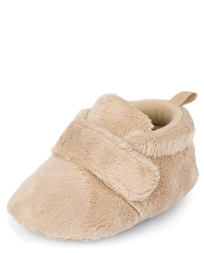 Chaussons en fausse fourrure pour bébé garçon