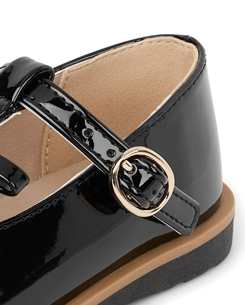 Toddler Girls Bow T-Strap Mary Jane Shoes