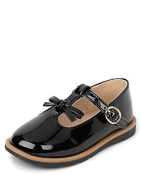 Toddler Girls Bow T-Strap Mary Jane Shoes