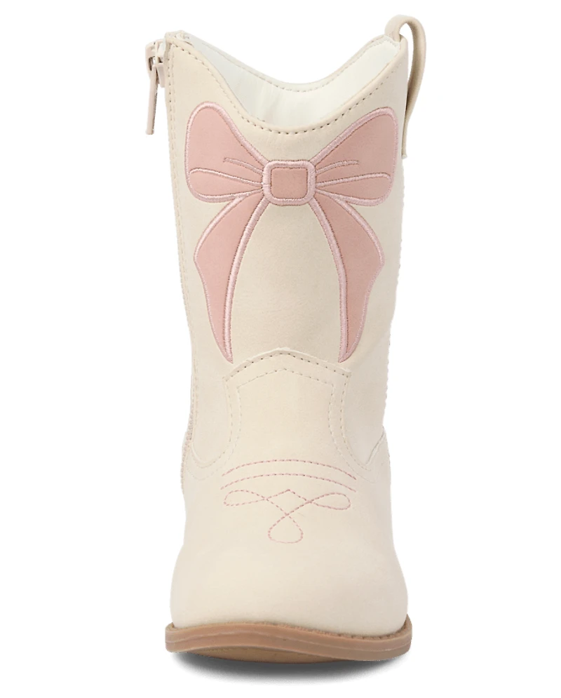 Toddler Girls Embroidered Bow Cowgirl Boots