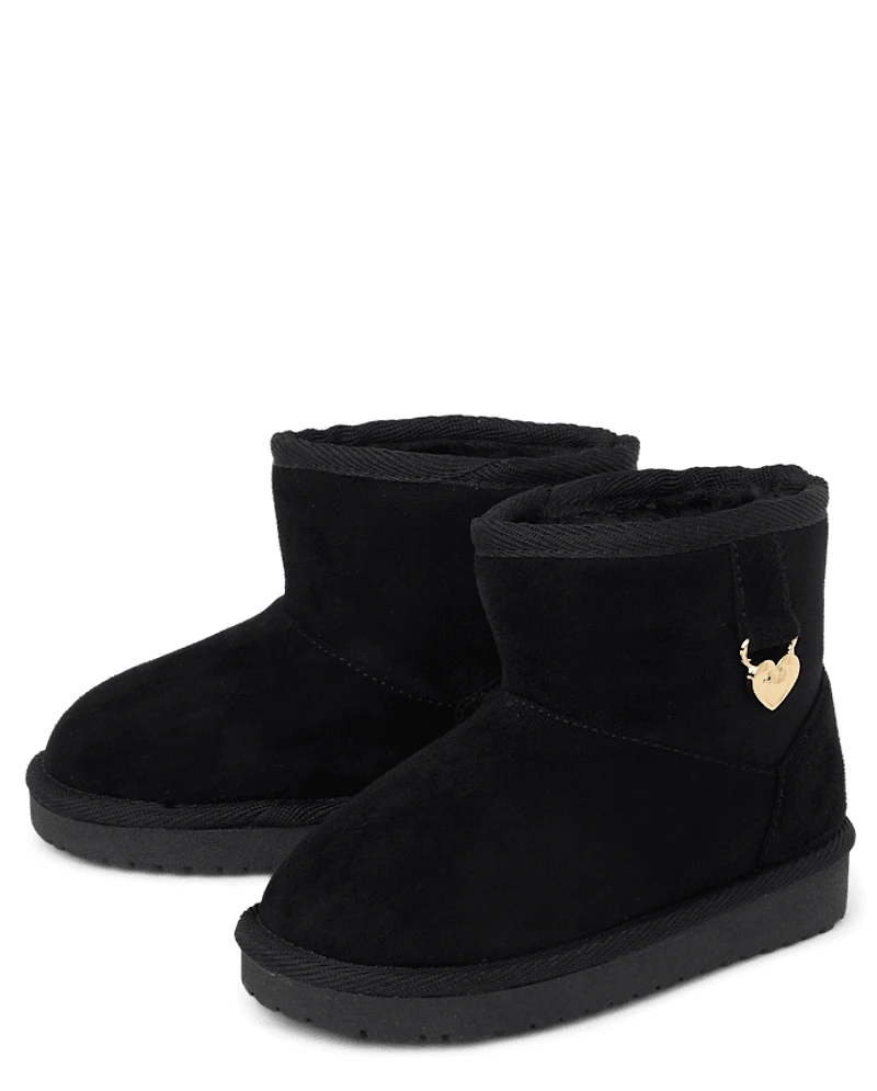 Toddler Girls Charm Teddy Boots