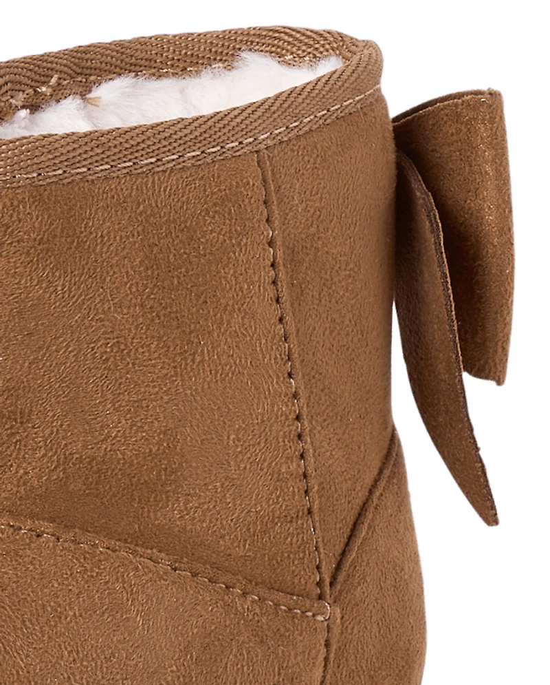 Toddler Girls Bow Teddy Boots