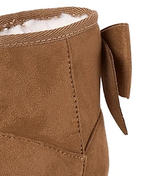 Toddler Girls Bow Teddy Boots
