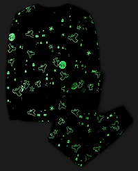 Adult Matching Family Glow Haunted House Cotton Pajamas