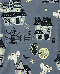 Adult Matching Family Glow Haunted House Cotton Pajamas