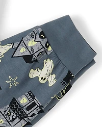 Pyjamas en coton assortis pour adultes, motif maison hantée, toute la famille