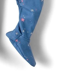 Baby And Toddler Girls Star Snug Fit Cotton Footed One Piece Pajamas