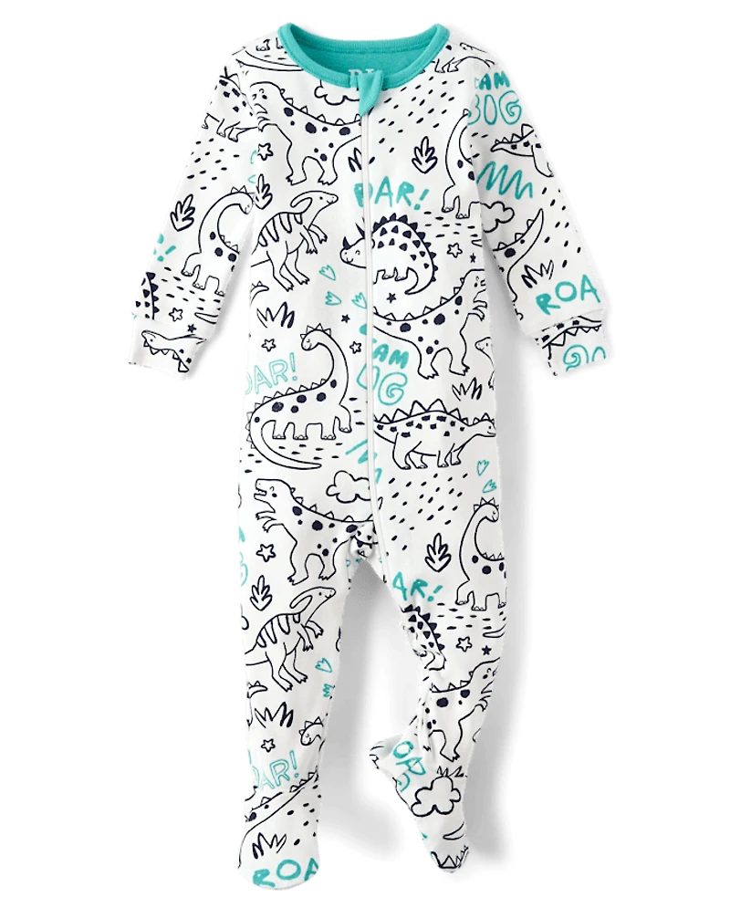 Baby And Toddler Dino Snug Fit Cotton Footed One Piece Pajamas