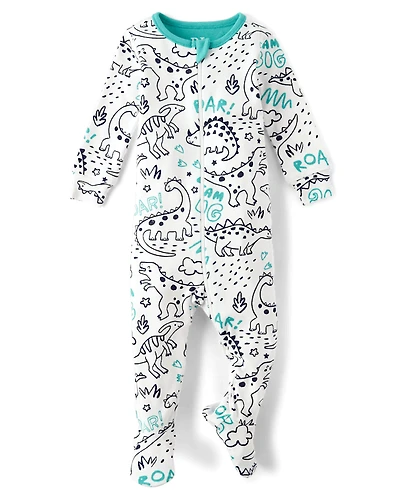 Baby And Toddler Dino Snug Fit Cotton Footed One Piece Pajamas