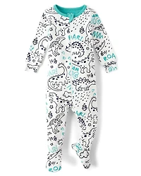 Baby And Toddler Dino Snug Fit Cotton Footed One Piece Pajamas