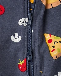 Baby And Toddler Pizza Snug Fit Footed One Piece Pajamas - Super Soft