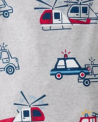 Baby And Toddler Boys Rescue Vehicle Snug Fit Cotton Footed One Piece Pajamas