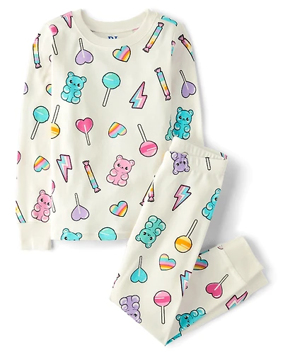 Girls Candy Snug Fit Cotton Pajamas