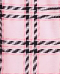 Girls Plaid Snug Fit Cotton Henley Pajamas