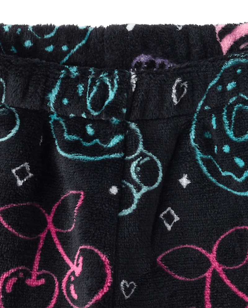 Girls Food Pajama Shorts - Cozy Fleece