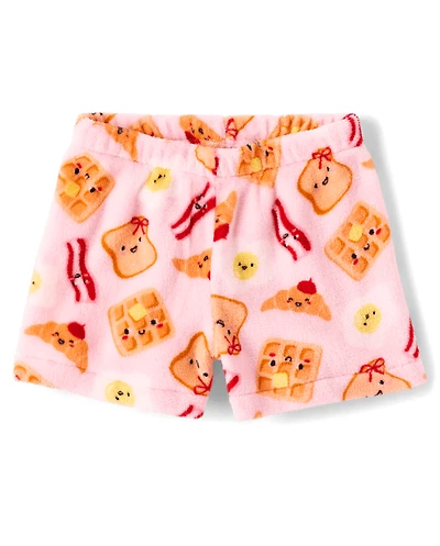 Girls Breakfast Pajama Shorts - Cozy Fleece