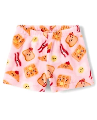 Girls Breakfast Pajama Shorts - Cozy Fleece