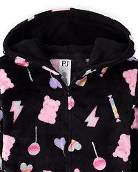 Girls Candy One Piece Pajamas - Cozy Fleece
