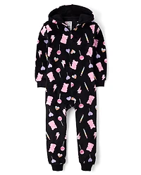 Girls Candy One Piece Pajamas - Cozy Fleece