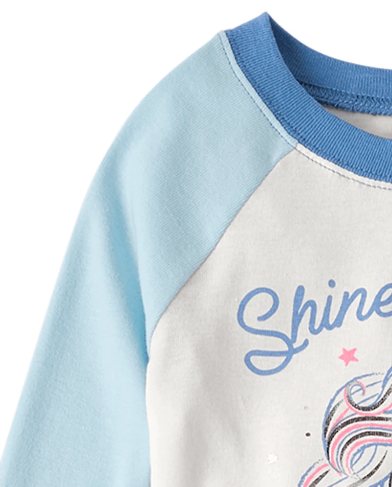 Girls Foil Pny Snug Fit Cotton Pajamas