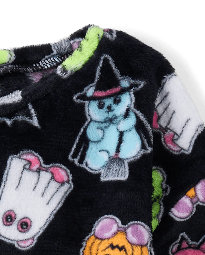Girls Halloween Candy Bear Pajamas - Cozy Fleece