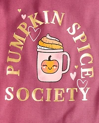 Girls Pumpkin Spice Snug Fit Cotton Pajamas