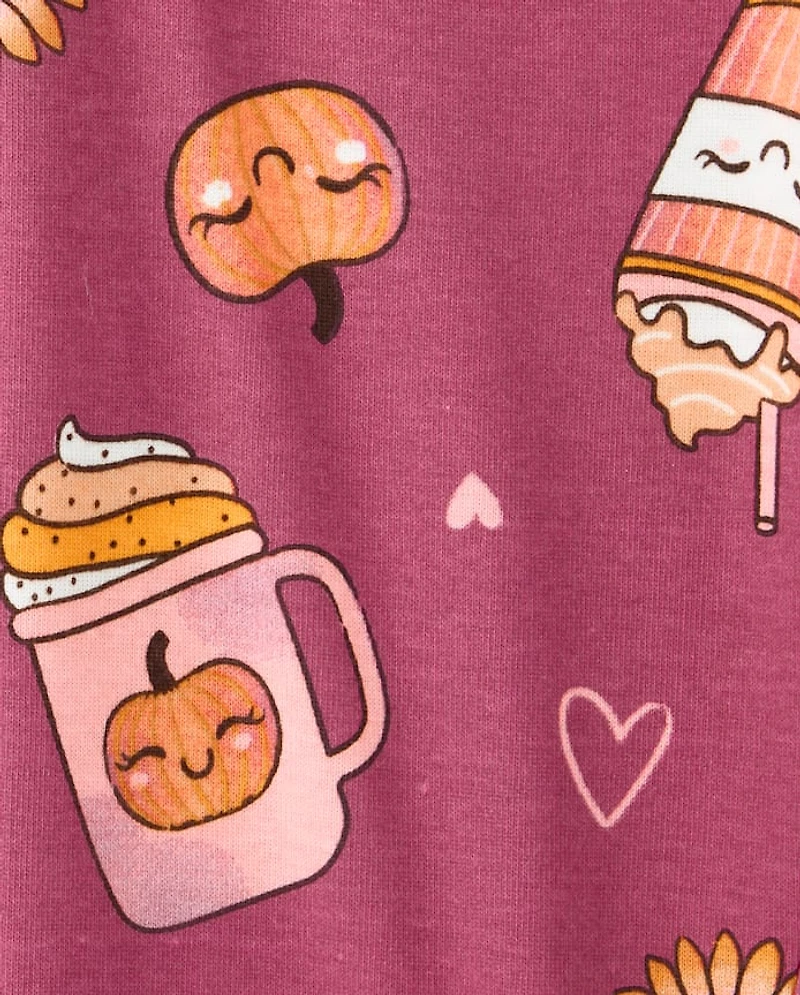 Girls Pumpkin Spice Snug Fit Cotton Pajamas