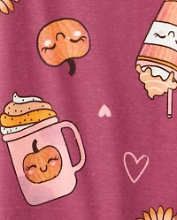 Girls Pumpkin Spice Snug Fit Cotton Pajamas