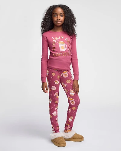 Girls Pumpkin Spice Snug Fit Cotton Pajamas