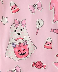 Girls Glow Ghost Snug Fit Cotton Pajamas