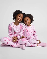 Girls Glow Ghost Snug Fit Cotton Pajamas