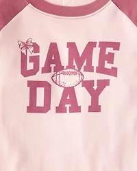 Girls Game Day Snug Fit Football Cotton Pajamas