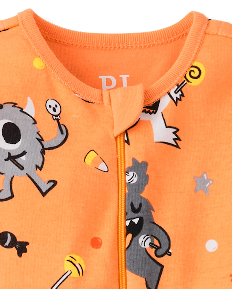 Baby And Toddler Candy Monster Snug Fit Cotton Footed One Piece Pajamas