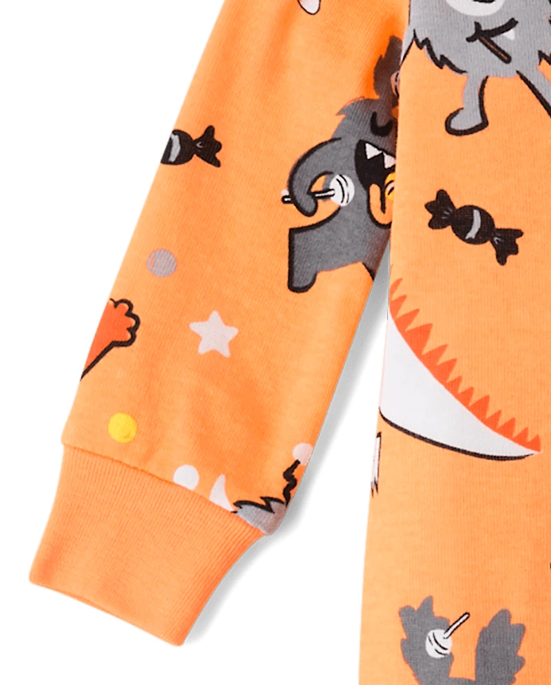 Baby And Toddler Candy Monster Snug Fit Cotton Footed One Piece Pajamas