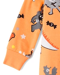 Baby And Toddler Candy Monster Snug Fit Cotton Footed One Piece Pajamas