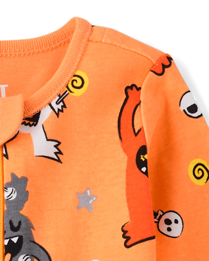 Baby And Toddler Candy Monster Snug Fit Cotton Footed One Piece Pajamas