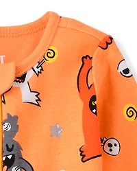 Baby And Toddler Candy Monster Snug Fit Cotton Footed One Piece Pajamas