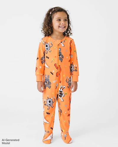 Baby And Toddler Candy Monster Snug Fit Cotton Footed One Piece Pajamas
