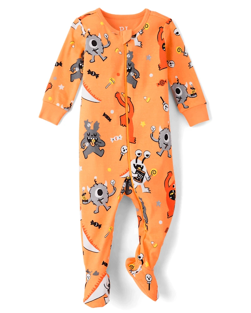 Baby And Toddler Candy Monster Snug Fit Cotton Footed One Piece Pajamas