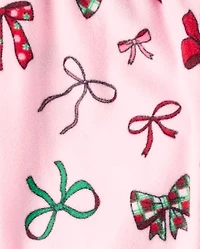 Girls Christmas Bows Dream Fleece Pajama Pants