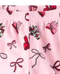 Girls Christmas Bows Dream Fleece Pajama Pants