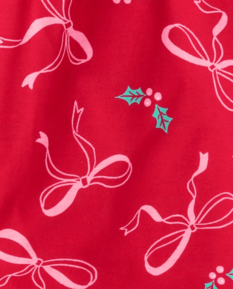 Pyjama de Noël à boutons et nœud papillon pour filles moi