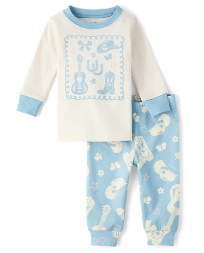 Baby And Toddler Girls Western Snug Fit Cotton Pajamas