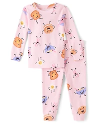 Baby And Toddler Girls Breakfast Snug Fit Cotton Pajamas