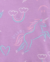 Pyjama en coton ajusté licorne pour bébés et petites filles