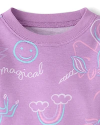 Pyjama en coton ajusté licorne pour bébés et petites filles