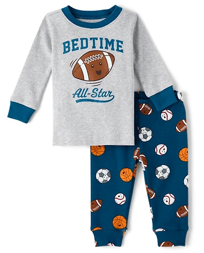 Baby And Toddler Boys Sports Snug Fit Cotton Pajamas