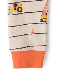 Baby And Toddler Boys Construction Truck Snug Fit Cotton Pajamas