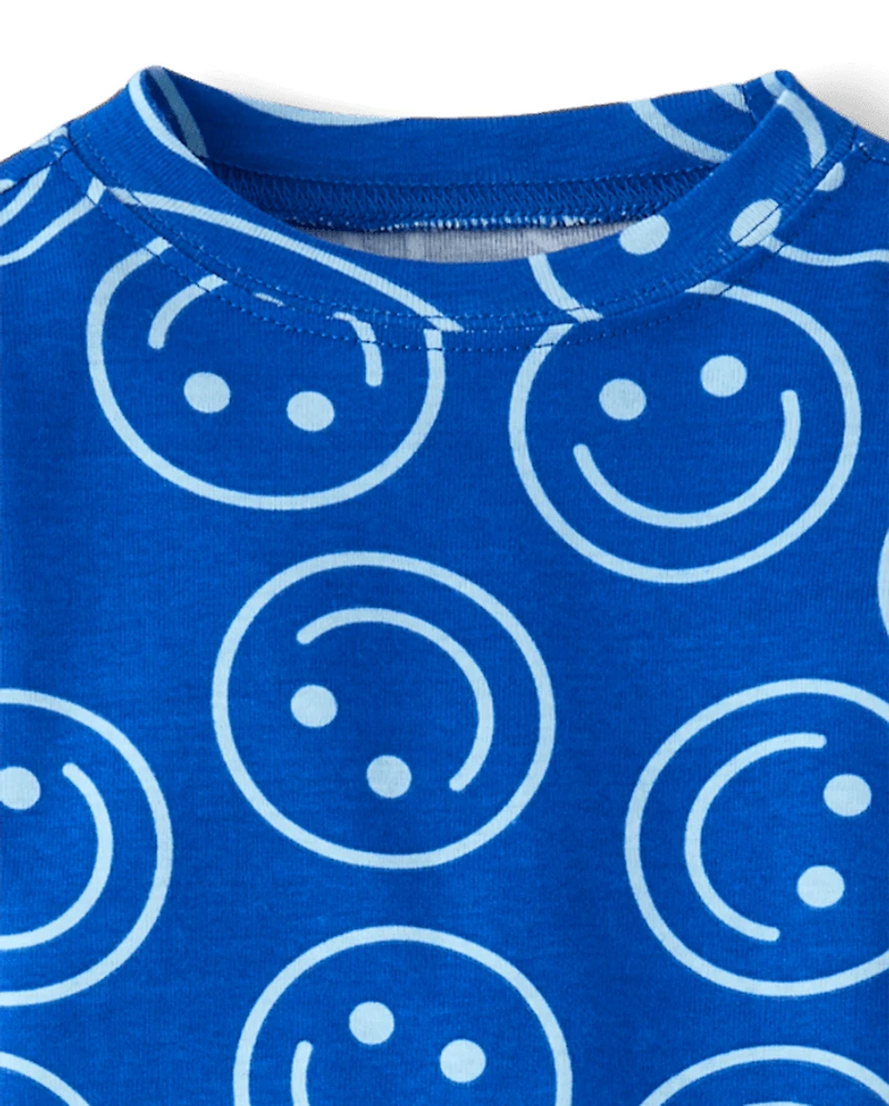 Baby And Toddler Boys Happy Face Snug Fit Cotton Pajamas